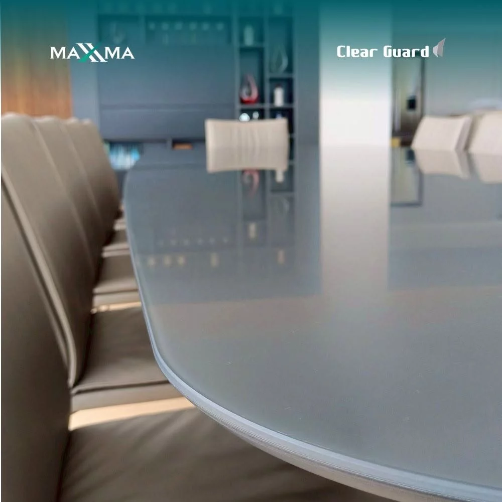 Seamless edge finishing along beveled and curved borders, maintaining the authentic silhouette of the furniture.