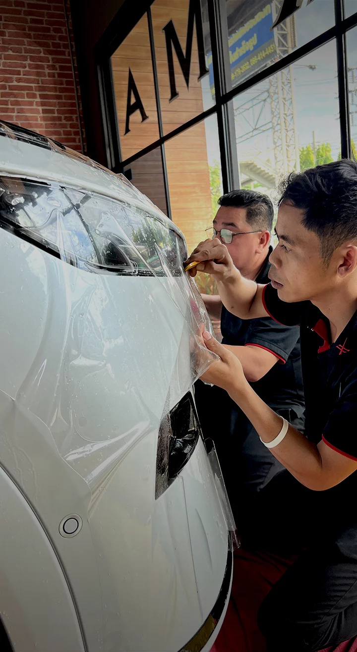 Clear Guard PRO paint protection film installation on car hood