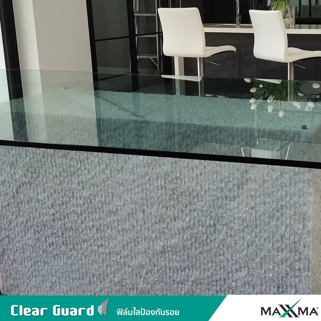 MAXXMA installation at โต๊ะกระจก, clear protection film