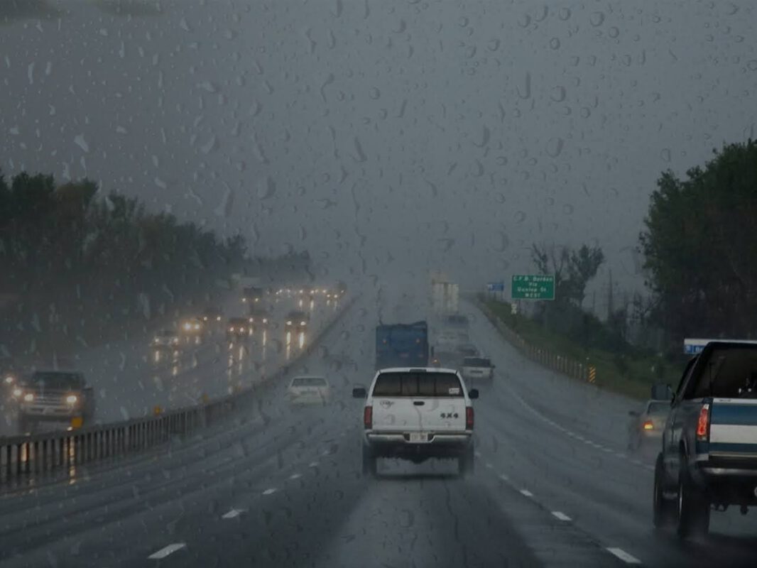 เว้นระยะห่างจากรถคันหน้ามากกว่าปกติ 2 เท่าในวันที่ฝนตก — เพิ่มระยะปลอดภัยในการหยุดรถ